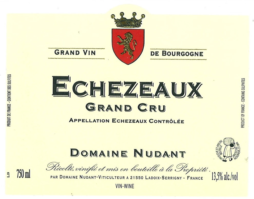 etiquette - Domaine Nudant - Echezeaux Grand Cru