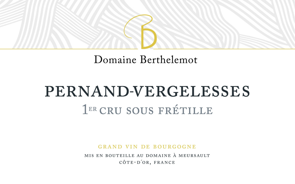 etiquette - Domaine Berthelemot - Pernand Vergelesses 1er cru Sous Frétille