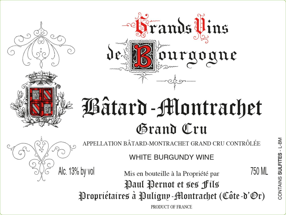 etiquette - Domaine Pernot Paul - Batard Montrachet Grand Cru