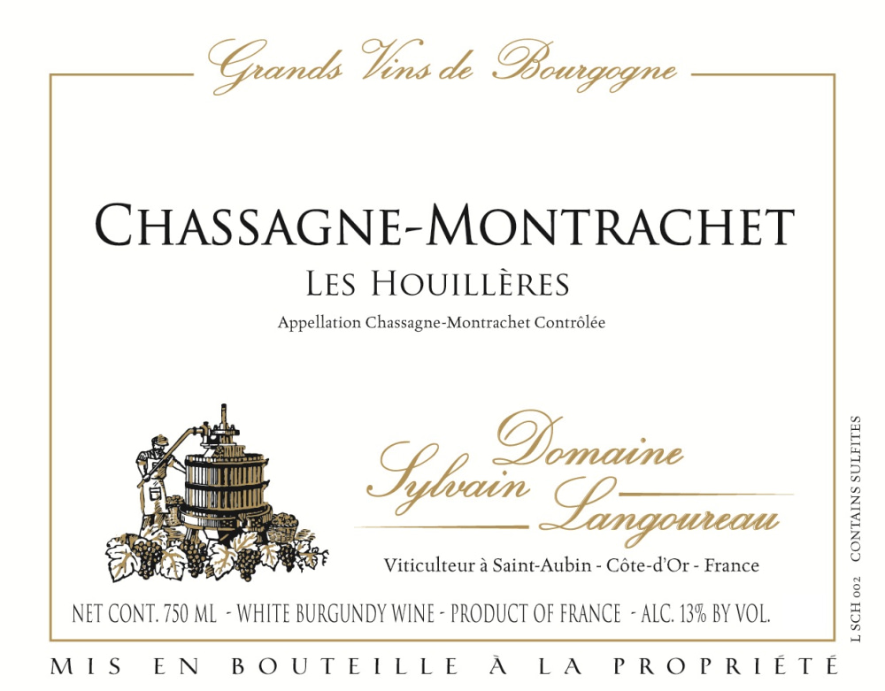 etiquette - Domaine Langoureau Sylvain - Chassagne Montrachet Les Houillères