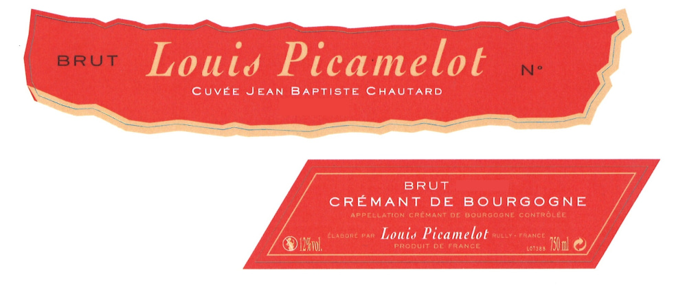 etiquette - Maison Louis Picamelot - Crémant de Bourgogne Cuvée Jean-Baptiste Chautard