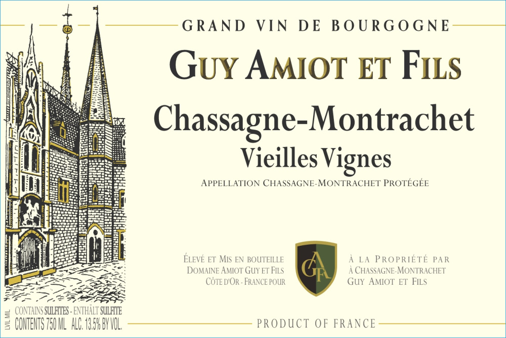 etiquette - Domaine Amiot Guy et Fils - Chassagne Montrachet Blanc Vieilles Vignes