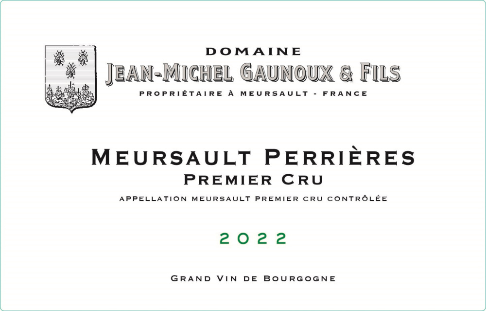 etiquette - Domaine Gaunoux Jean-Michel - Meursault Perrières 1er Cru