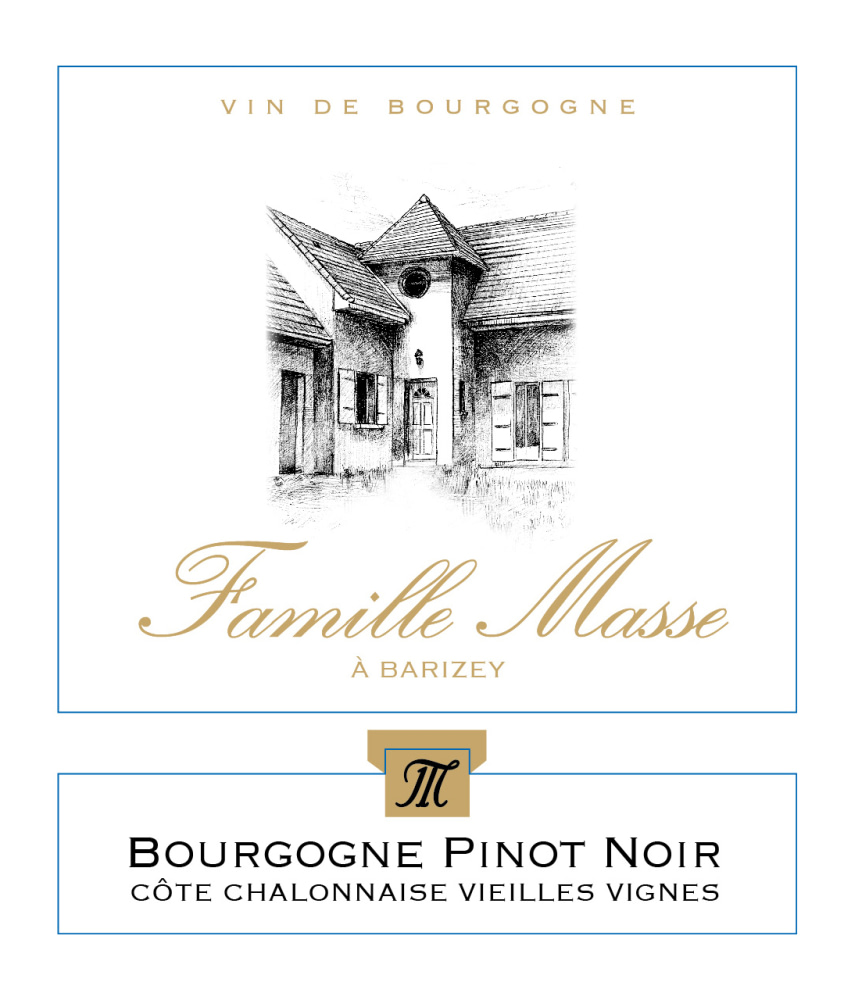 etiquette - Domaine Masse - Bourgogne Pinot Noir Côte Chalonnaise Vieilles Vignes