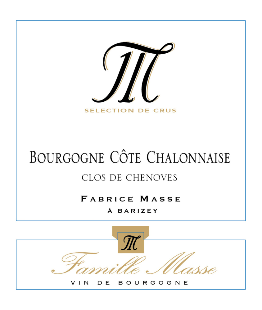 etiquette - Domaine Masse - Bourgogne Côte Chalonnaise Clos de Chenoves