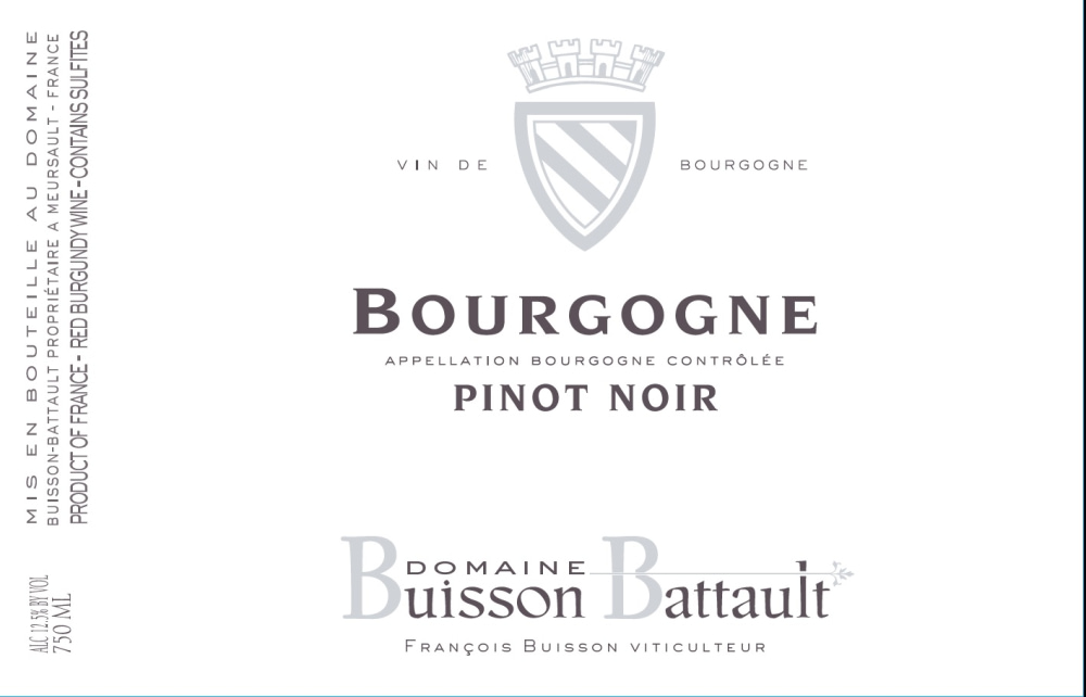 etiquette - Domaine Buisson Battault et Fils - Bourgogne Pinot Noir