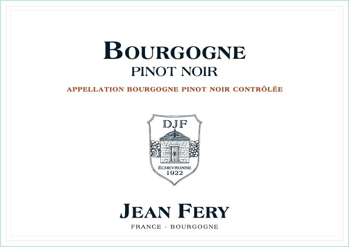 etiquette - Domaine FERY Jean - Bourgogne  Pinot Noir