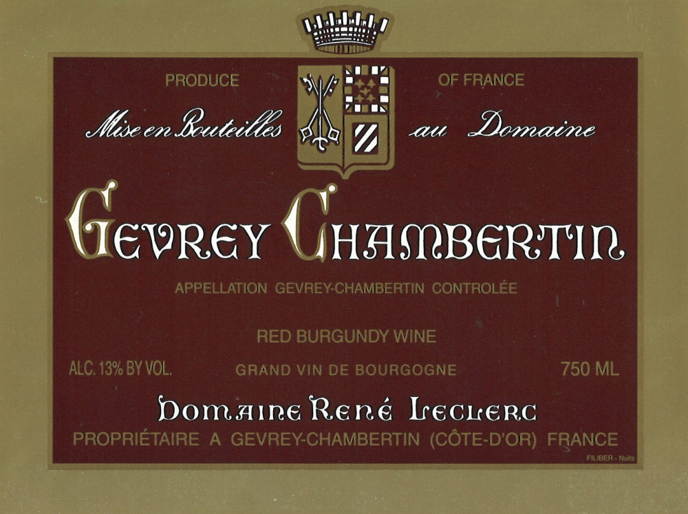 etiquette - Domaine Leclerc René - Gevrey Chambertin