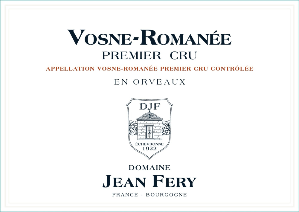 etiquette - Domaine FERY Jean - Vosne Romanée 1er cru En Orveaux