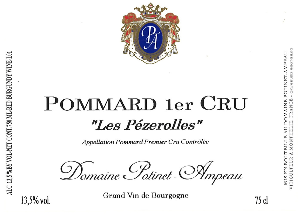 etiquette - Domaine Potinet Ampeau - Pommard 1er cru Les Pezerolles