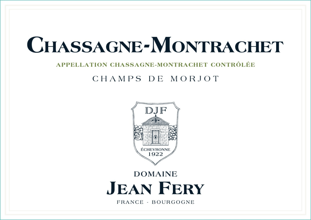 etiquette - Domaine FERY Jean - Chassagne Montrachet Champs de Morjot