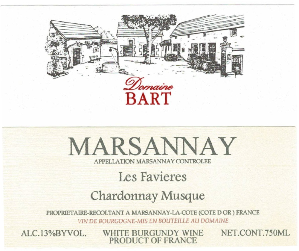 etiquette - Domaine Bart - Marsannay Les Favières