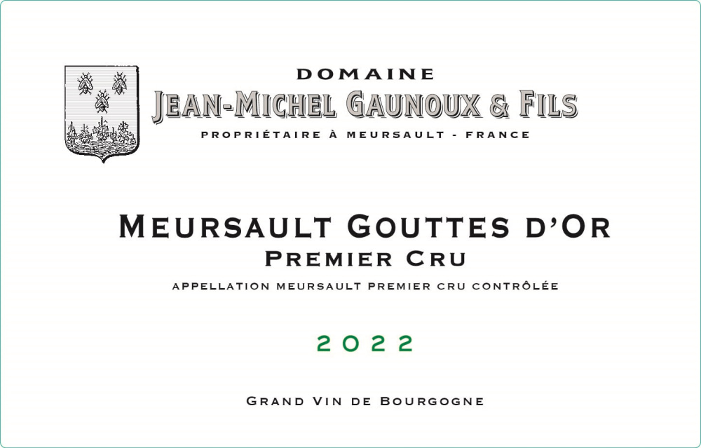 etiquette - Domaine Gaunoux Jean-Michel - Meursault 1er Cru Gouttes d'Or