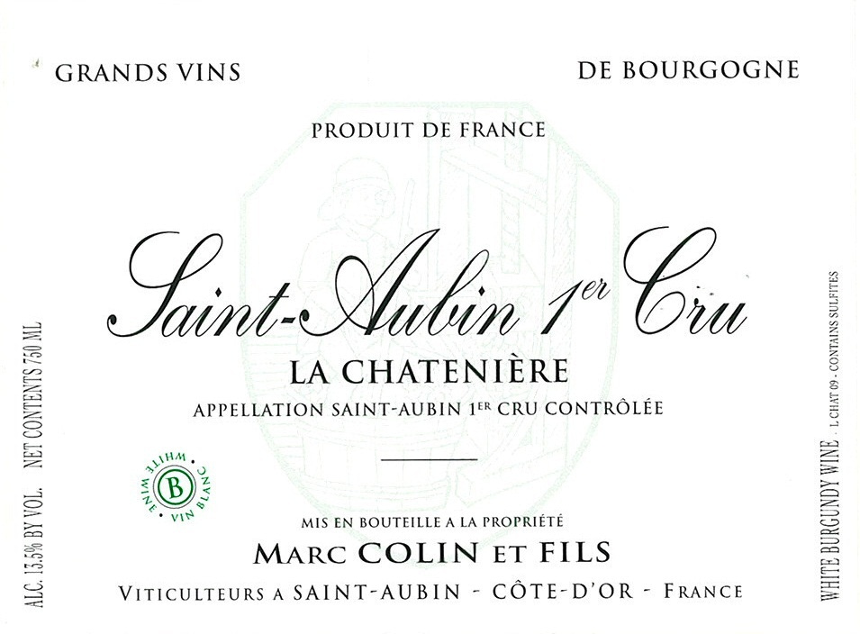 etiquette - Domaine Colin Marc et Fils - Saint Aubin 1er Cru "La Chatenière"