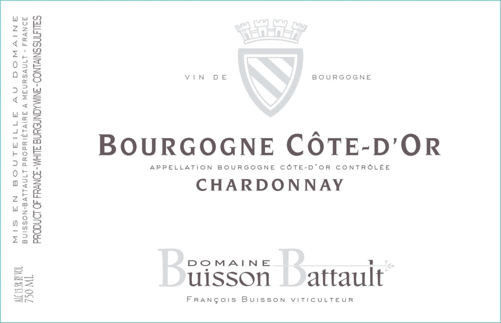 etiquette - Domaine Buisson Battault et Fils - Bourgogne Côte d'Or Chardonnay