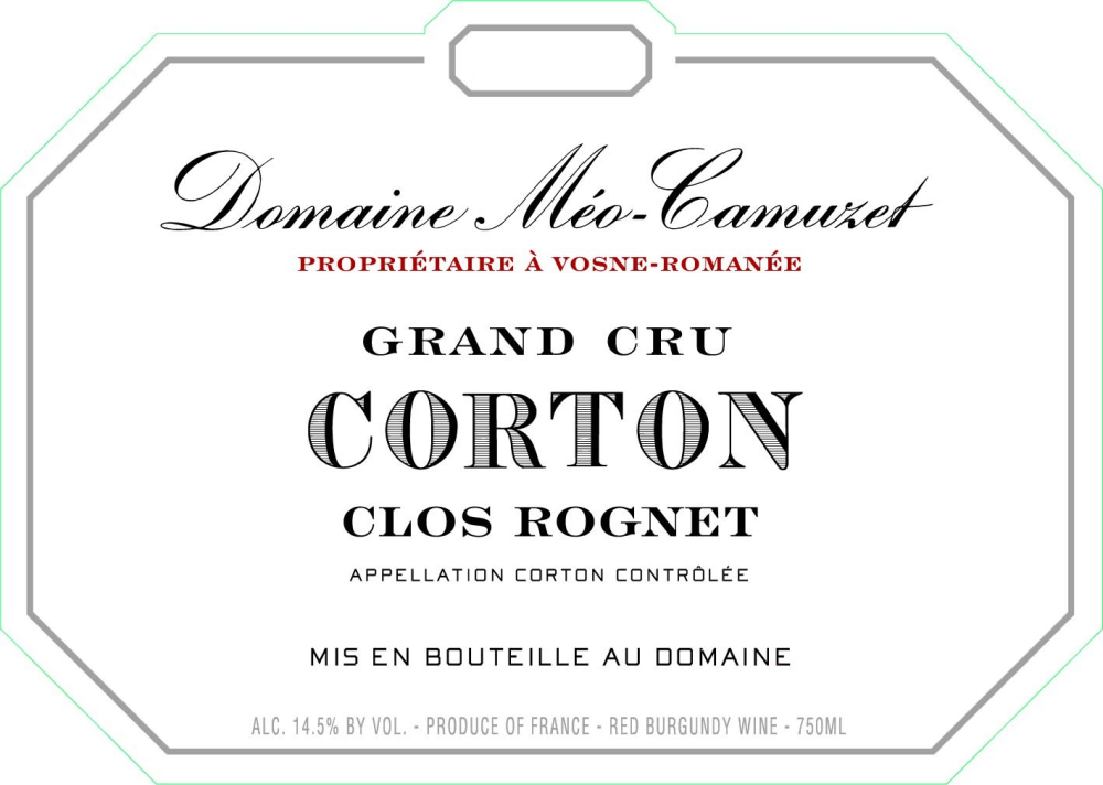 etiquette - Domaine Méo-Camuzet - Corton Grand Cru Clos Rognet