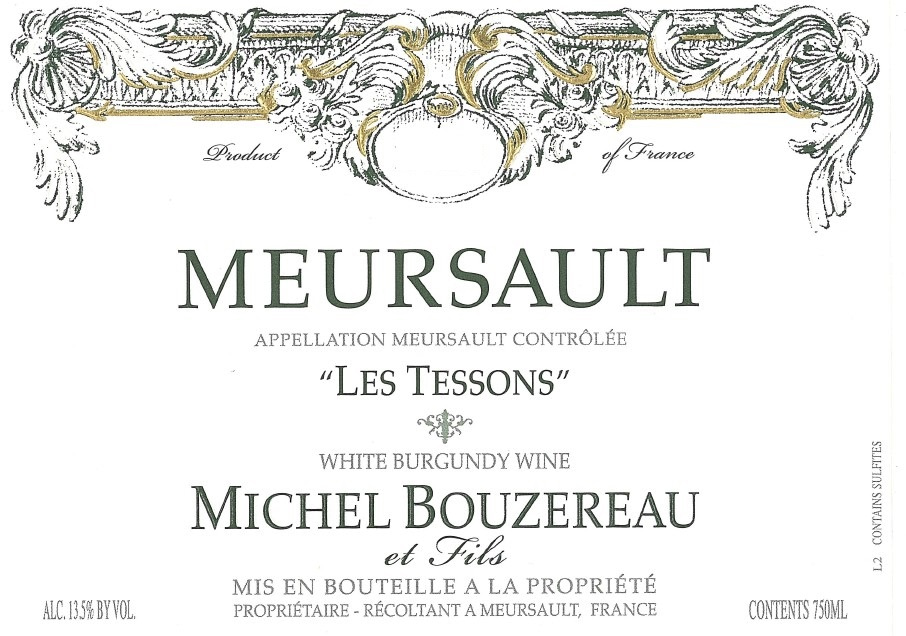 etiquette - Domaine Michel Bouzereau et Fils - Meursault Les Tessons