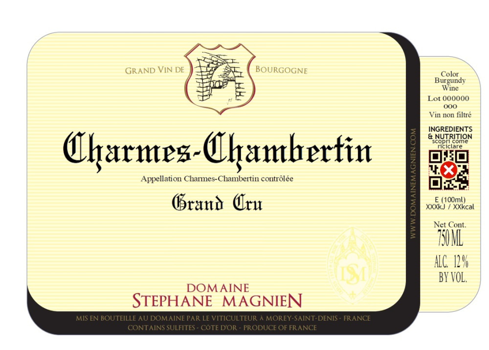 etiquette - Domaine Magnien Stéphane - Charmes Chambertin Grand Cru