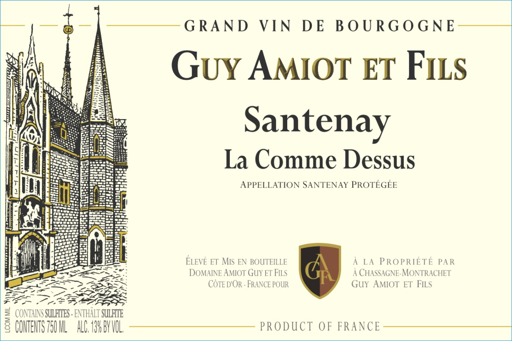 etiquette - Domaine Amiot Guy et Fils - Santenay  "La Comme Dessus"