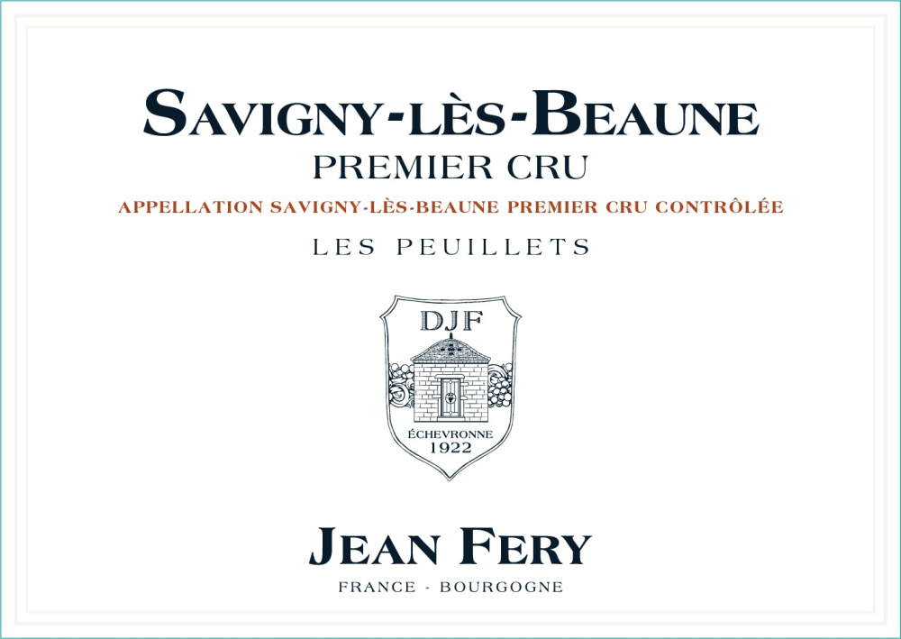 etiquette - Domaine FERY Jean - Savigny lès Beaune 1er cru Les Peuillets