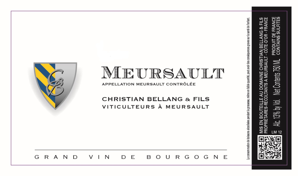 etiquette - Domaine Christian Bellang - Meursault