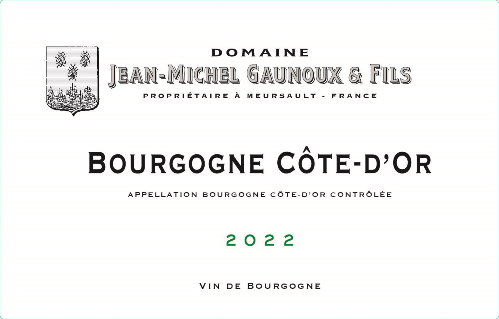 etiquette - Domaine Gaunoux Jean-Michel - Bourgogne Côte d'Or Blanc