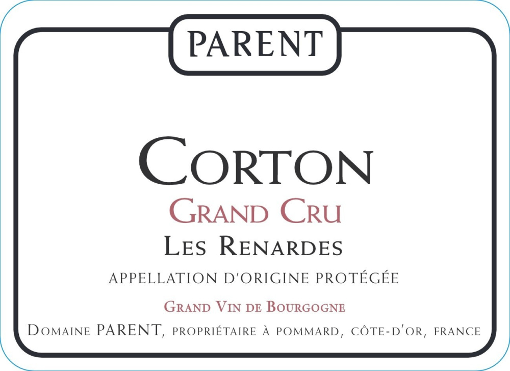 etiquette - Domaine Parent - Corton Grand Cru Les Renardes