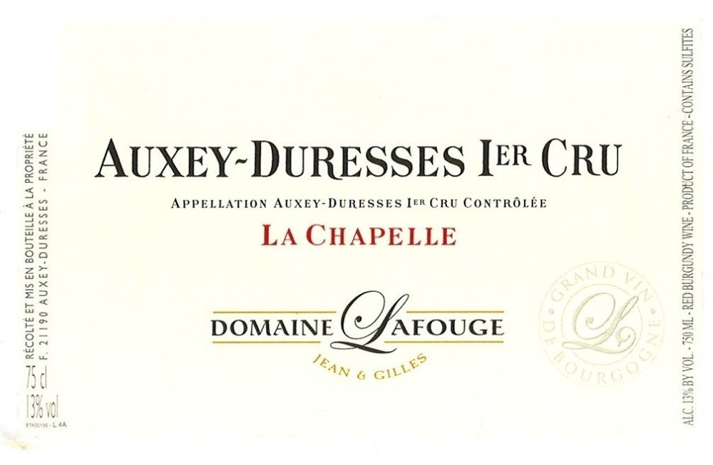 etiquette - Domaine Lafouge Jean et Gilles - Auxey Duresses 1er Cru La Chapelle