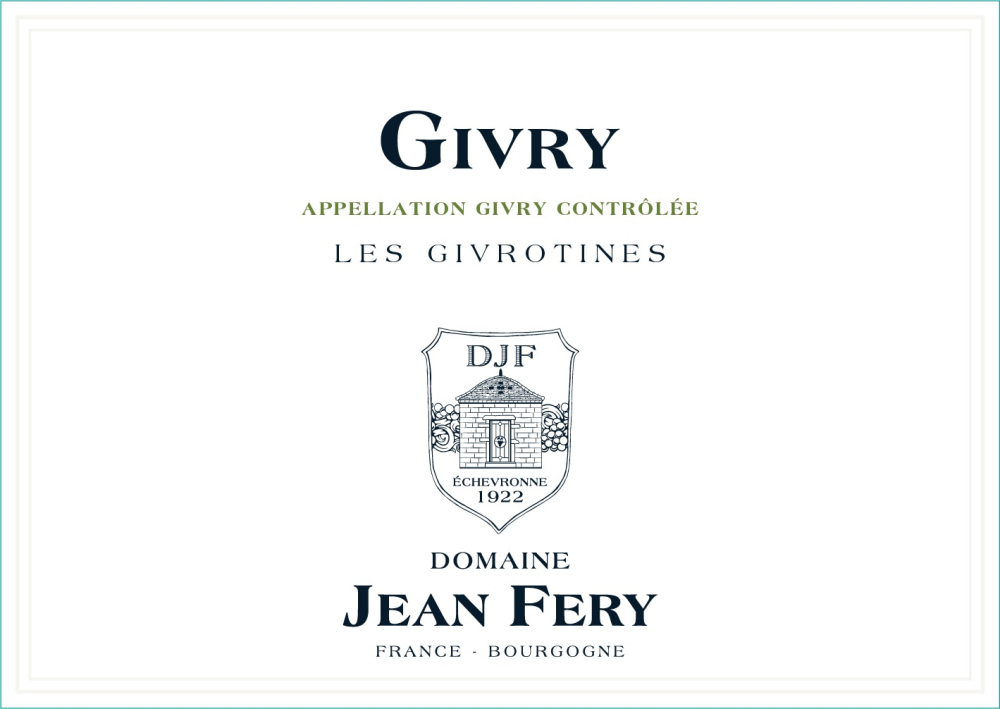 etiquette - Domaine FERY Jean - Givry Les Givrotines