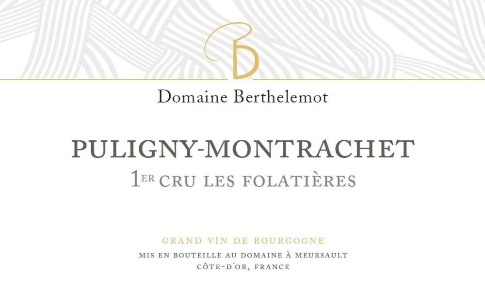 etiquette - Domaine Berthelemot - Puligny Montrachet 1er Cru Les Folatières