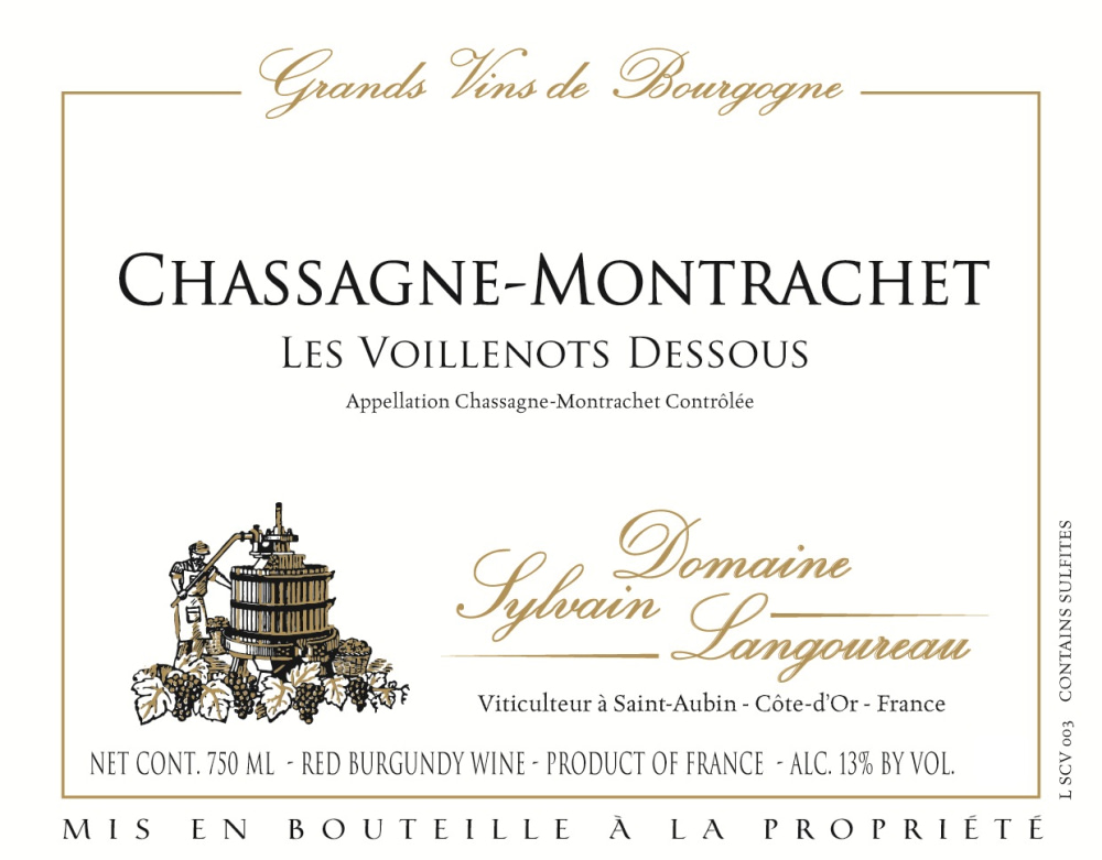 etiquette - Domaine Langoureau Sylvain - Chassagne Montrachet Les Voillenots Dessous