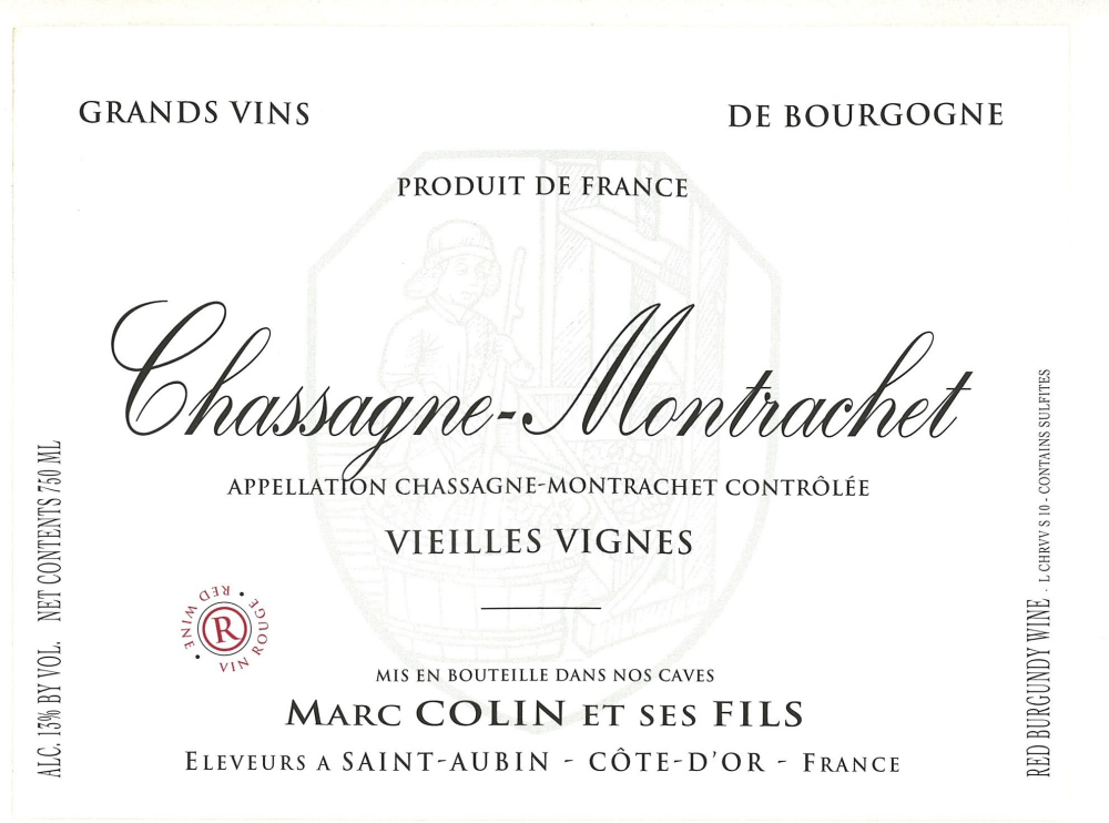 etiquette - Domaine Colin Marc et Fils - Chassagne Montrachet "Vieilles Vignes"