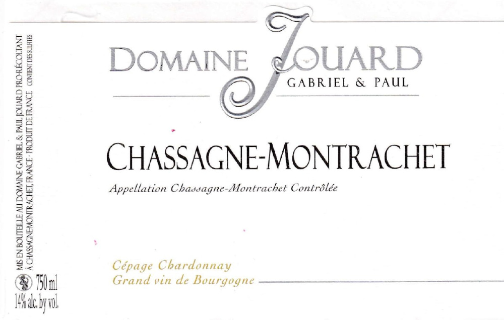 etiquette - Domaine Jouard Gabriel et Paul - Chassagne Montrachet