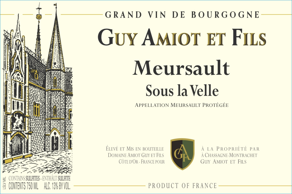 etiquette - Domaine Amiot Guy et Fils - Meursault Sous la Velle