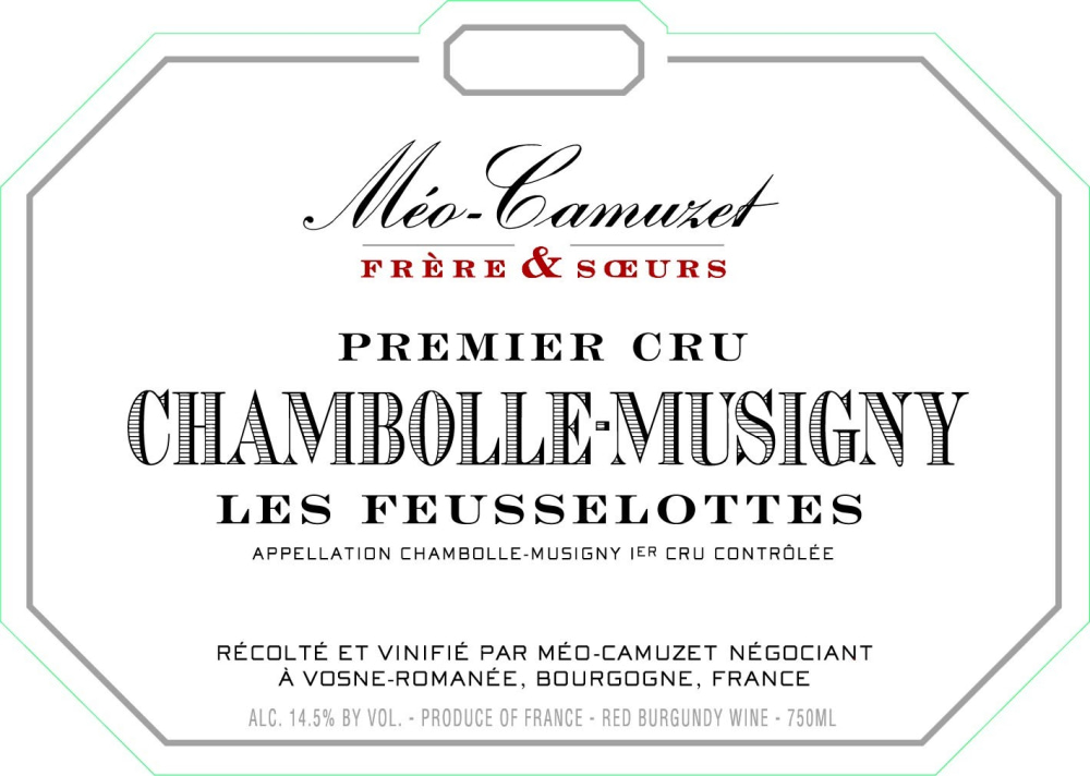 etiquette - Domaine Méo-Camuzet - Chambolle Musigny 1er Cru Les Feusselottes