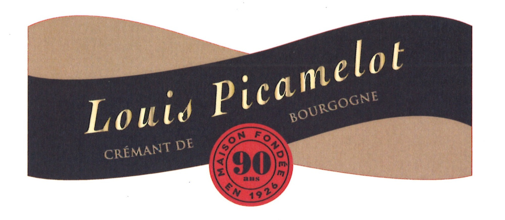 etiquette - Maison Louis Picamelot - Crémant de Bourgogne blanc extra brut Cuvée 90 ans