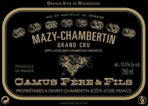 etiquette - Domaine Camus Père et Fils - Mazis Chambertin Grand Cru