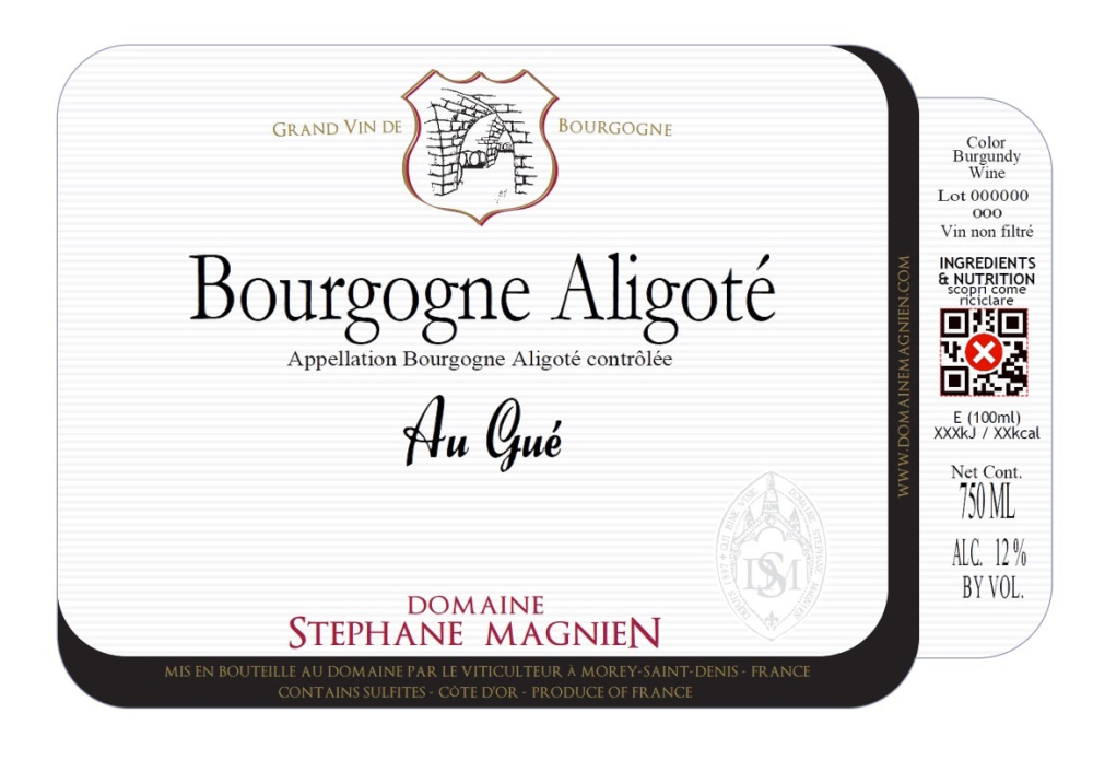 etiquette - Domaine Magnien Stéphane - Bourgogne Aligoté Au Gué