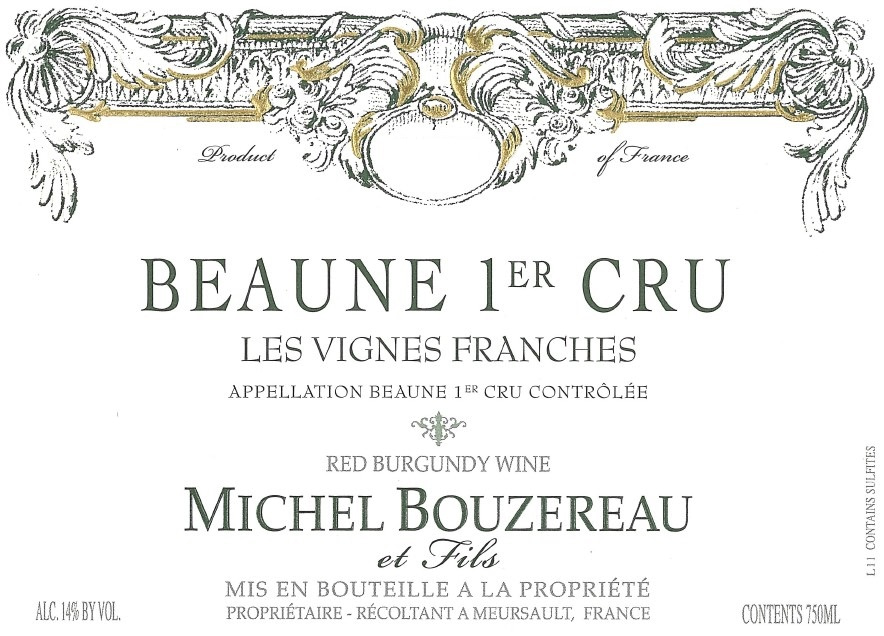 etiquette - Domaine Michel Bouzereau et Fils - Beaune 1er Cru Les Vignes Franches