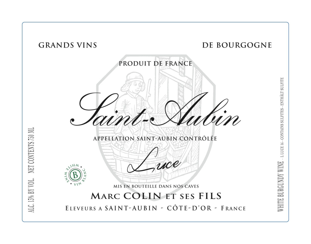 etiquette - Domaine Colin Marc et Fils - Saint Aubin cuvée Luce