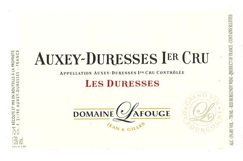 etiquette - Domaine Lafouge Jean et Gilles - Auxey Duresses 1er Cru Les Duresses