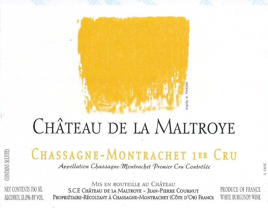 etiquette - Château de La Maltroye - Chassagne-Montrachet 1er Cru