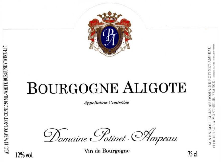 etiquette - Domaine Potinet Ampeau - Bourgogne Aligoté