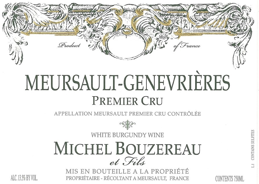 etiquette - Domaine Michel Bouzereau et Fils - Meursault Genevrières 1er Cru