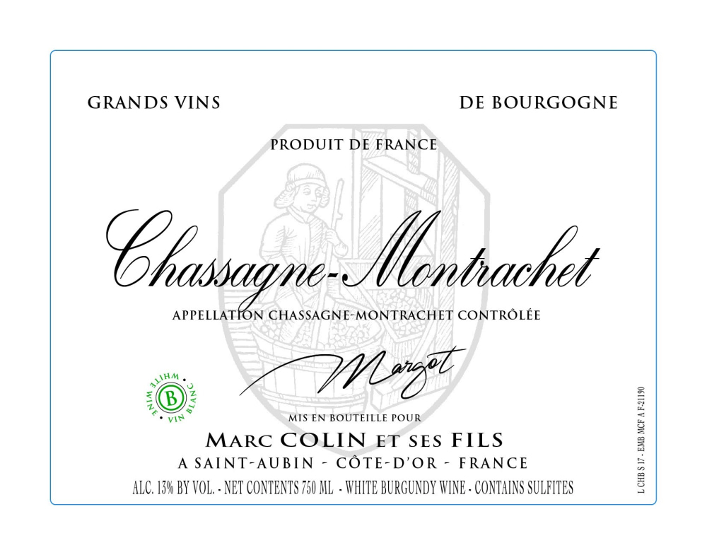 etiquette - Domaine Colin Marc et Fils - Chassagne-Montrachet Cuvée Margot