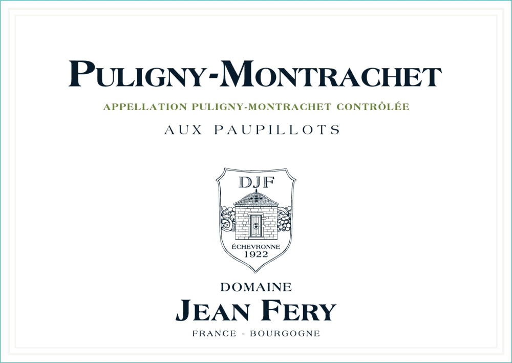 etiquette - Domaine FERY Jean - Puligny Montrachet Aux Paupillots