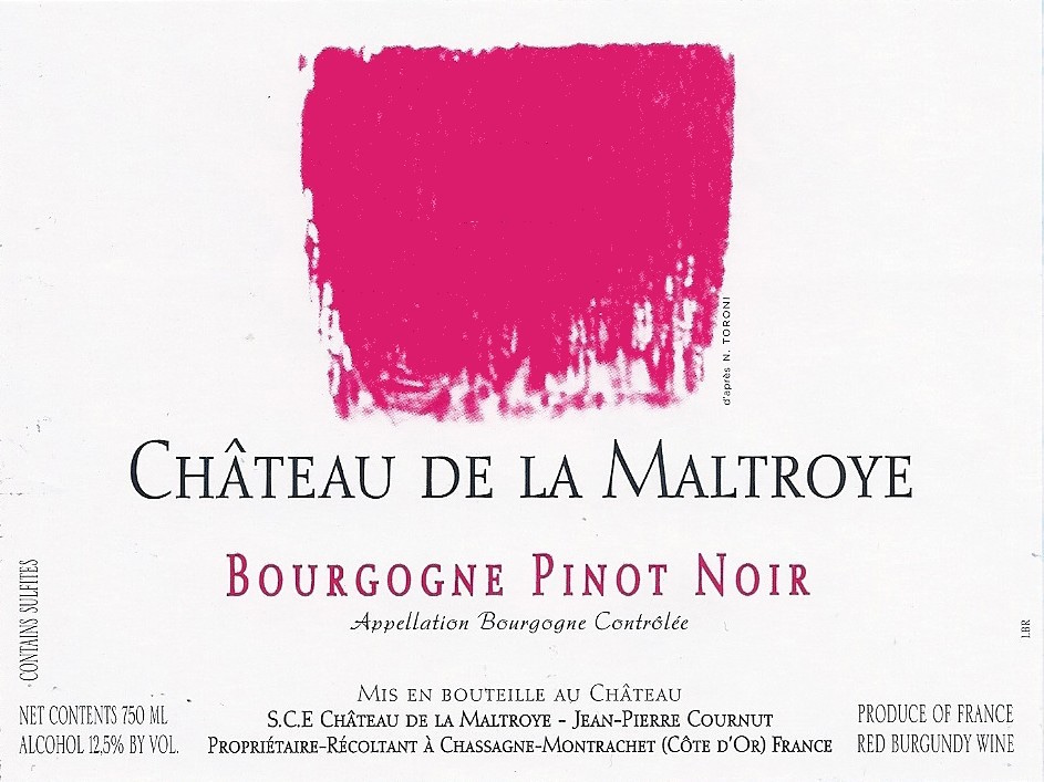 etiquette - Château de La Maltroye - Bourgogne Pinot Noir