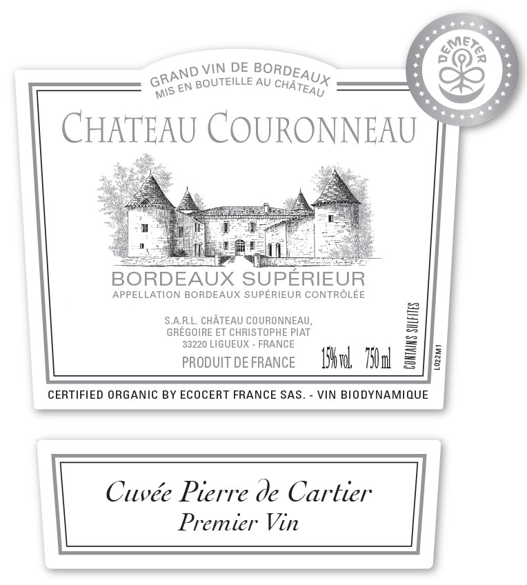 etiquette - Château Couronneau - Bordeaux Cuvée Pierre de Cartier