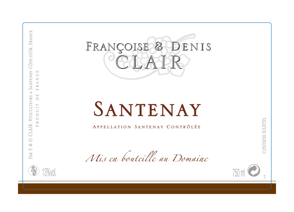 etiquette - Domaine Clair Françoise et Denis - Santenay rouge