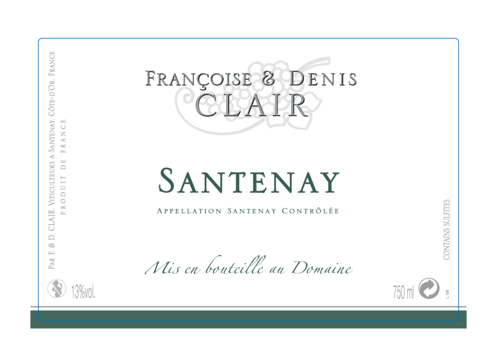 etiquette - Domaine Clair Françoise et Denis - Santenay blanc